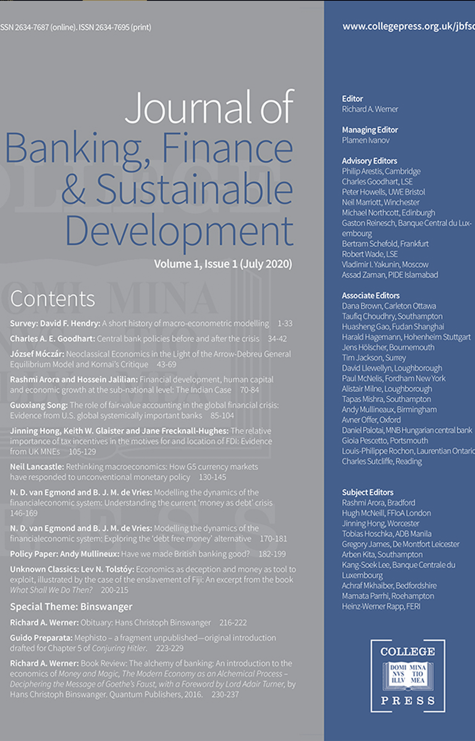 Journal of Banking, Finance & Sustainable Development